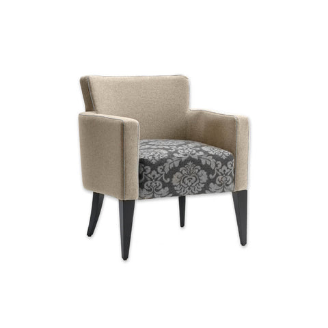 Bitonti Upholstered Floral Lounge Chair with a Deep Padded Seat and Tapered Legs