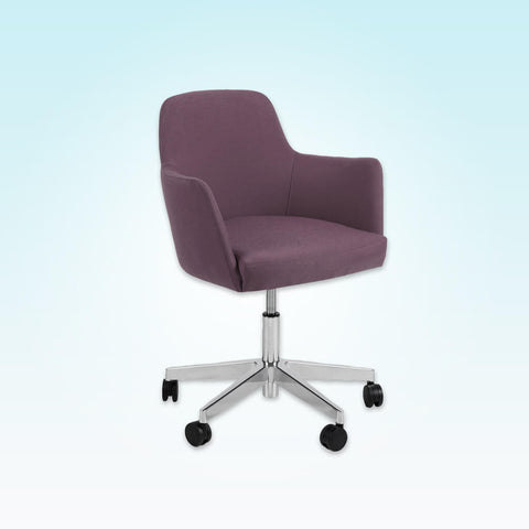 Bopp Upholstered Purple Desk Chair with Deep Padding and Fully Upholstered Armrests