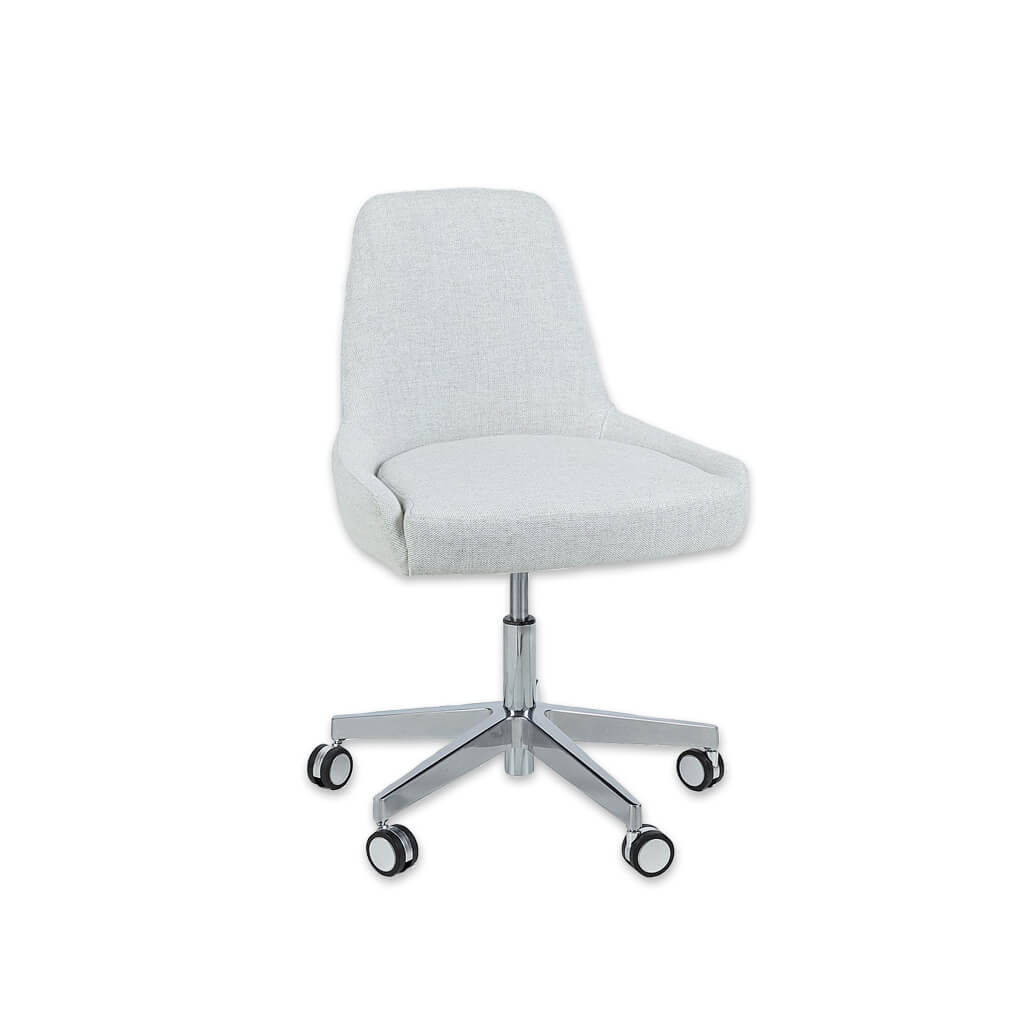 Bopp Armless White Swivel Desk Chair with a Five Star Base and Gaslift  - Designers Image
