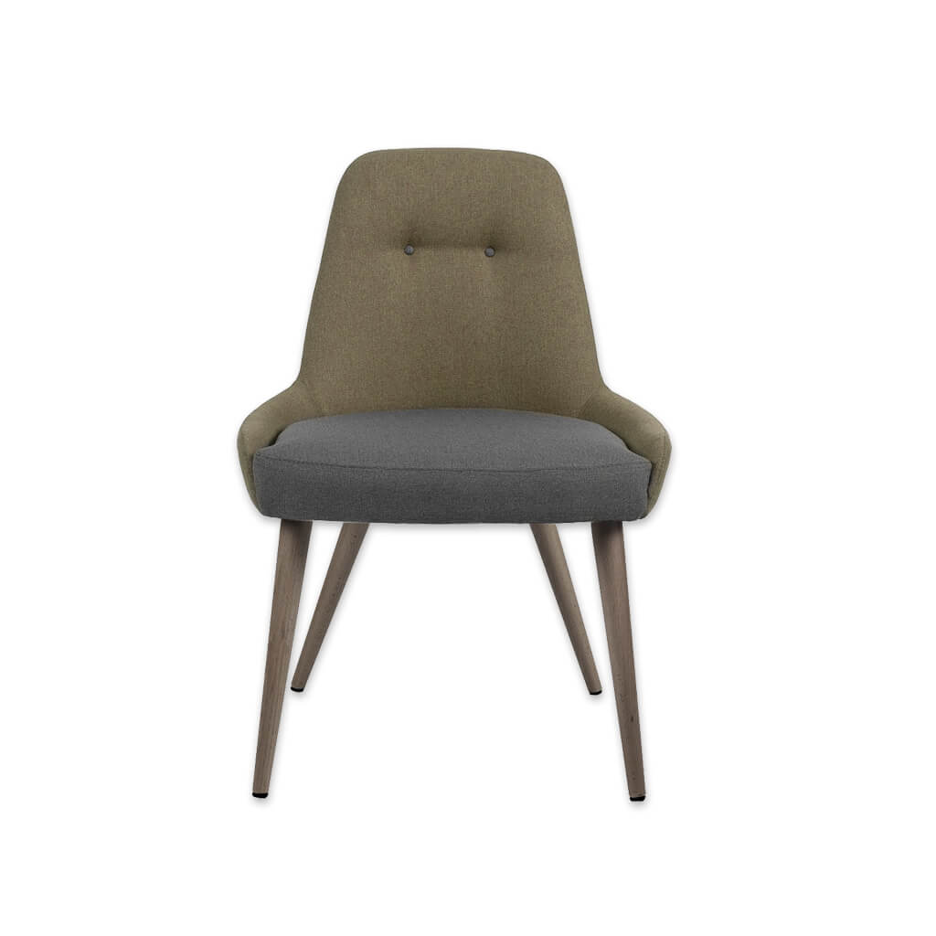 Bopp Full Upholstered Green and Grey Chair with High Curved Back and Conical Legs 3032 RC1 - Designers Image