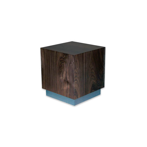 Boxa Cube coffee table with metal kick plate