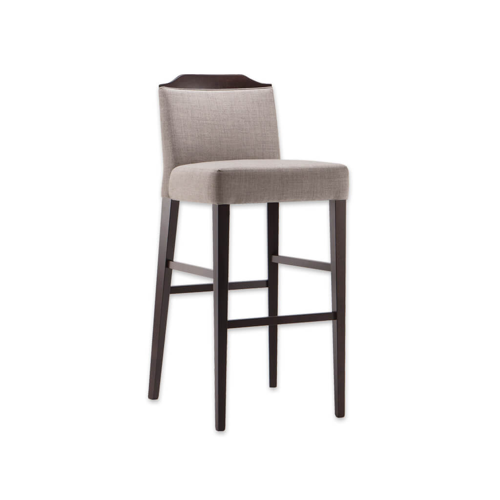 Caesar light brown bar stool with show wood finish to the back and tapered wooden legs  - Designers Image