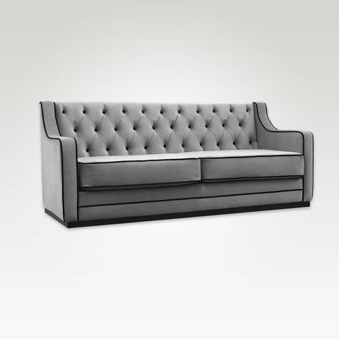 Camillo contemporary grey and black sofa bed with contrast piping trim and decorative buttoning