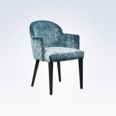 Candi Blue Velvet Tub Chair With Curved Backrest and Deep Padded Seat 