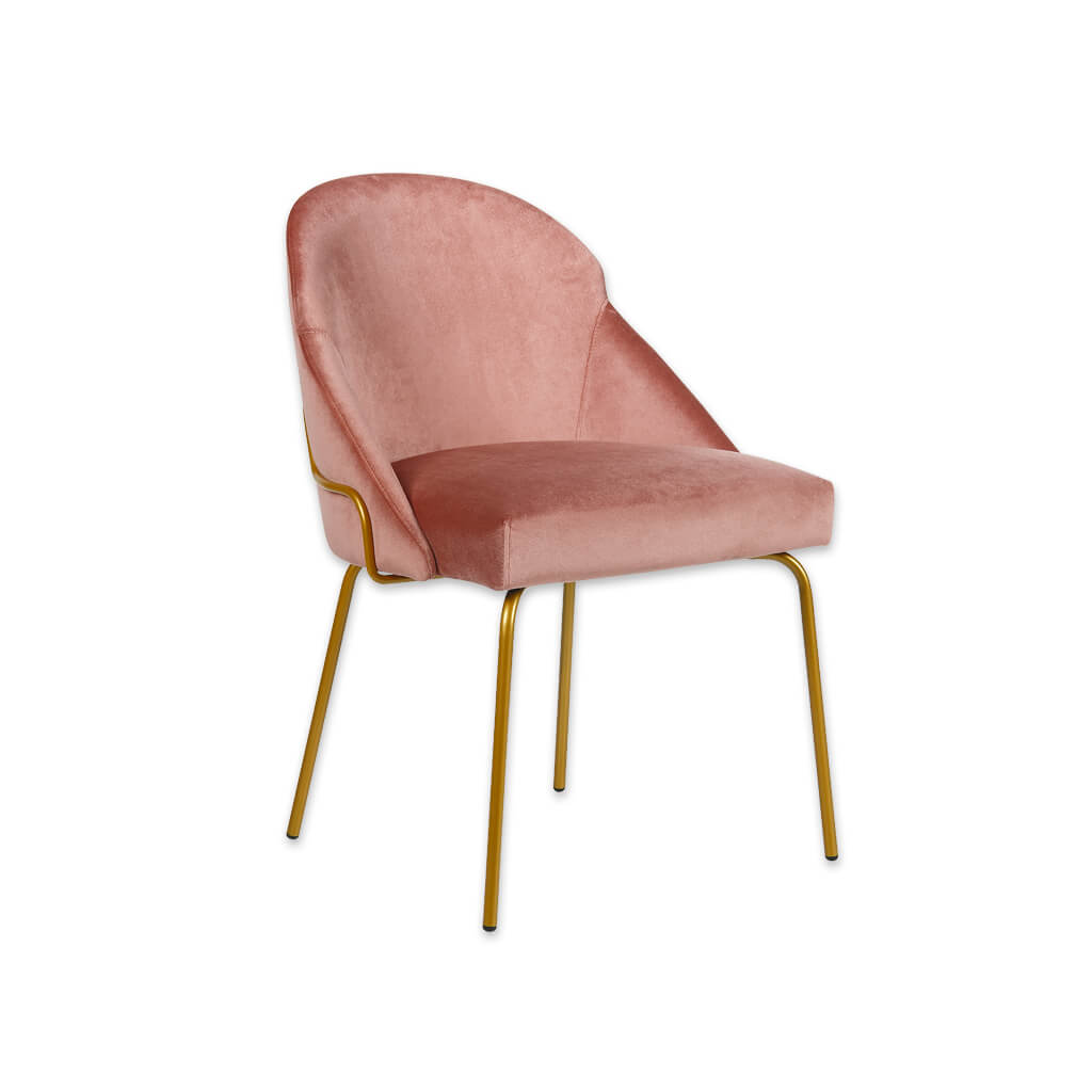 Candi Tube Pink Dining Chair with Scoop Back and Metal Frame 3067 RC2 - Designers Image