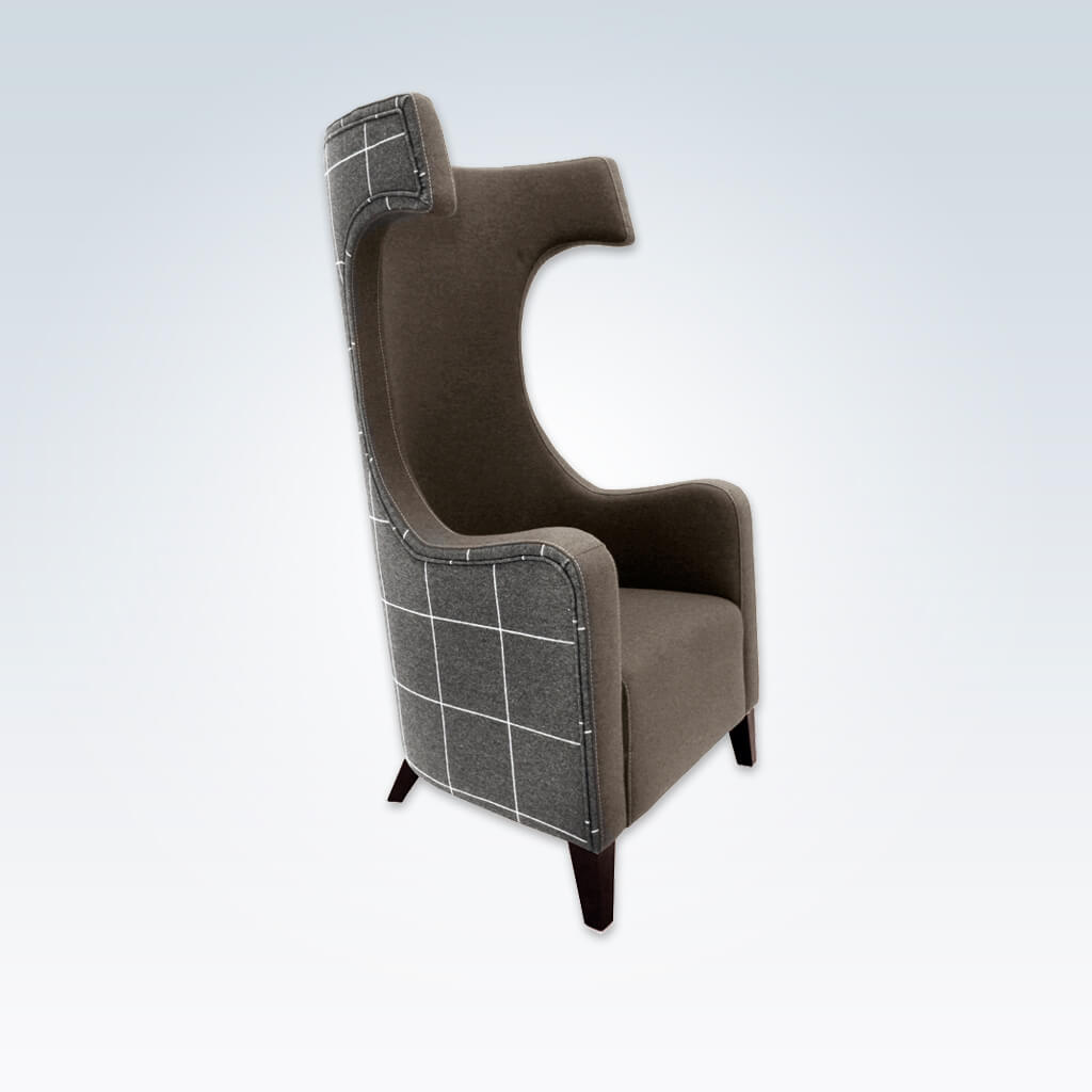 Capture high back accent chairs with tall hammerhead backrest and deep padded cushion 