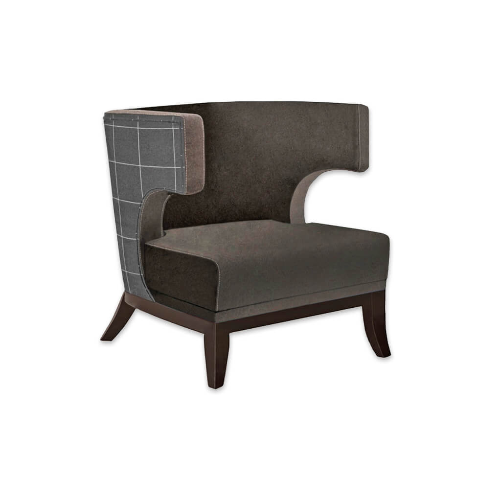 Capture Wing Back Patterned Lounge Chair with Padded Seat and Splayed Legs 1010 LC1 - Designers Image