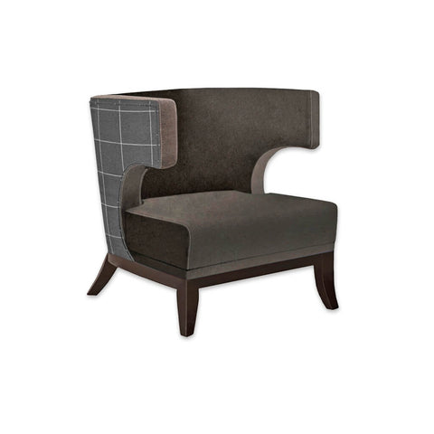 Capture Wing Back Patterned Lounge Chair with Padded Seat and Splayed Legs 