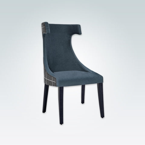Capture Dark Blue Dining Chair Split Fabric Fully Upholstery with Hammer Head Backrest 3015 RC1