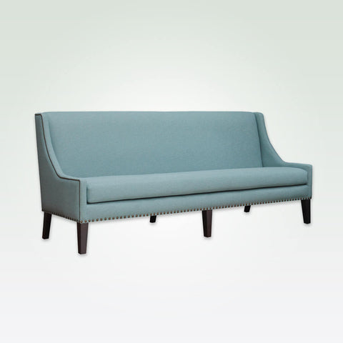 Cerler baby blue studded sofa with high backrest and attractive piping