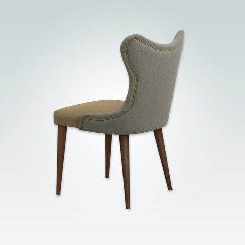 Cleo Two Tone Dining Chair with Tapered Wooden Legs and Wing Back Piping Detail 3020 RC1