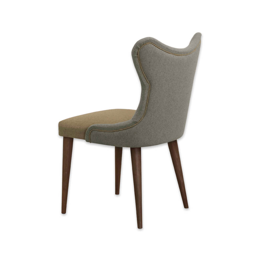 Cleo Two Tone Dining Chair with Tapered Wooden Legs and Wing Back Piping Detail 3020 RC1 - Designers Image