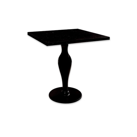 Click black gloss bar table with case like pedestal and square top