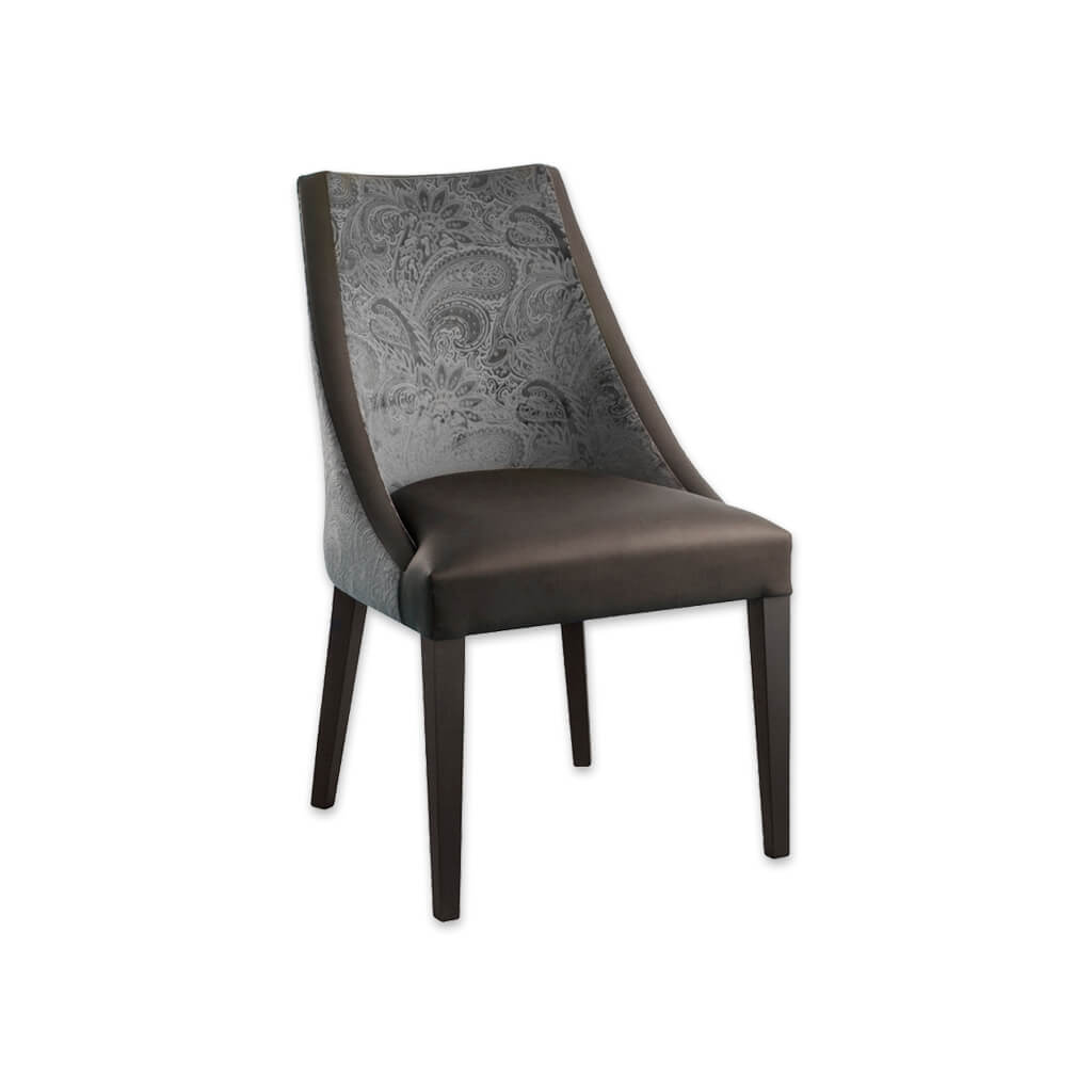 Elsa Curved Dining Chair with Two Tone Fabric and Tapered Legs 3077 RC1 - Designers Image