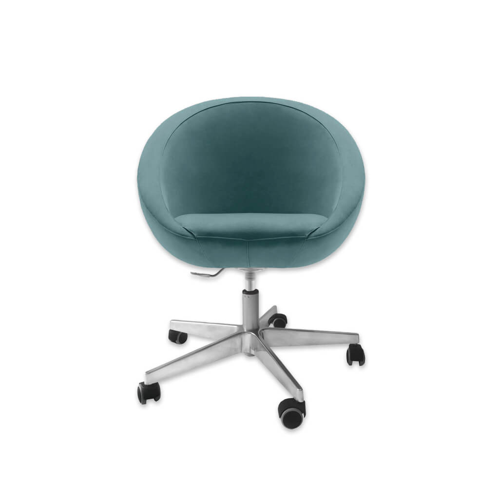 Europa Round Swivel Turquoise Desk Chair with Gas Lift - Designers Image