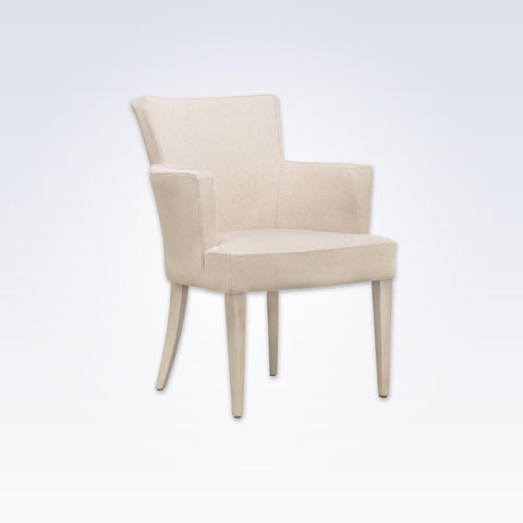 Evelyne Fully Upholstered Beige Tub Chair With Winged Backrest 