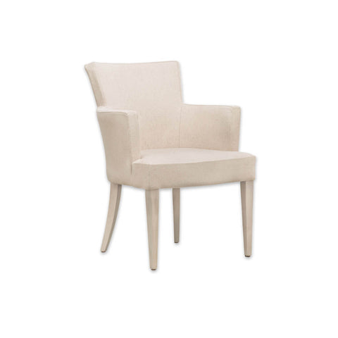 Evelyne Fully Upholstered Beige Tub Chair With Winged Backrest 