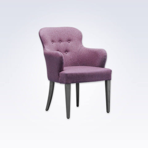 Evelyne Pink Tub Chair With High Rounded Buttoned Backrest 