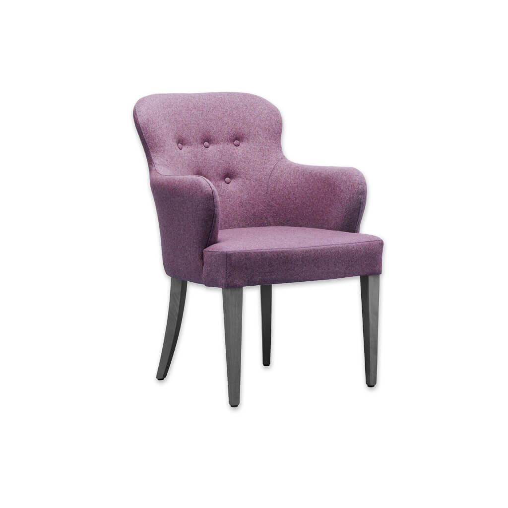 Evelyne Pink Tub Chair With High Rounded Buttoned Backrest  - Designers Image