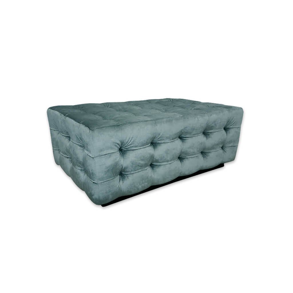 Freda green ottoman fully upholstered and padded with deep buttoning  - Designers Image