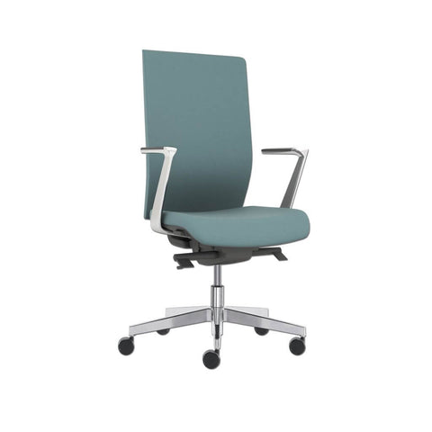 Gibbs Highback Green Swivel Desk Chair with Armrests and Fivestar Swivel Base