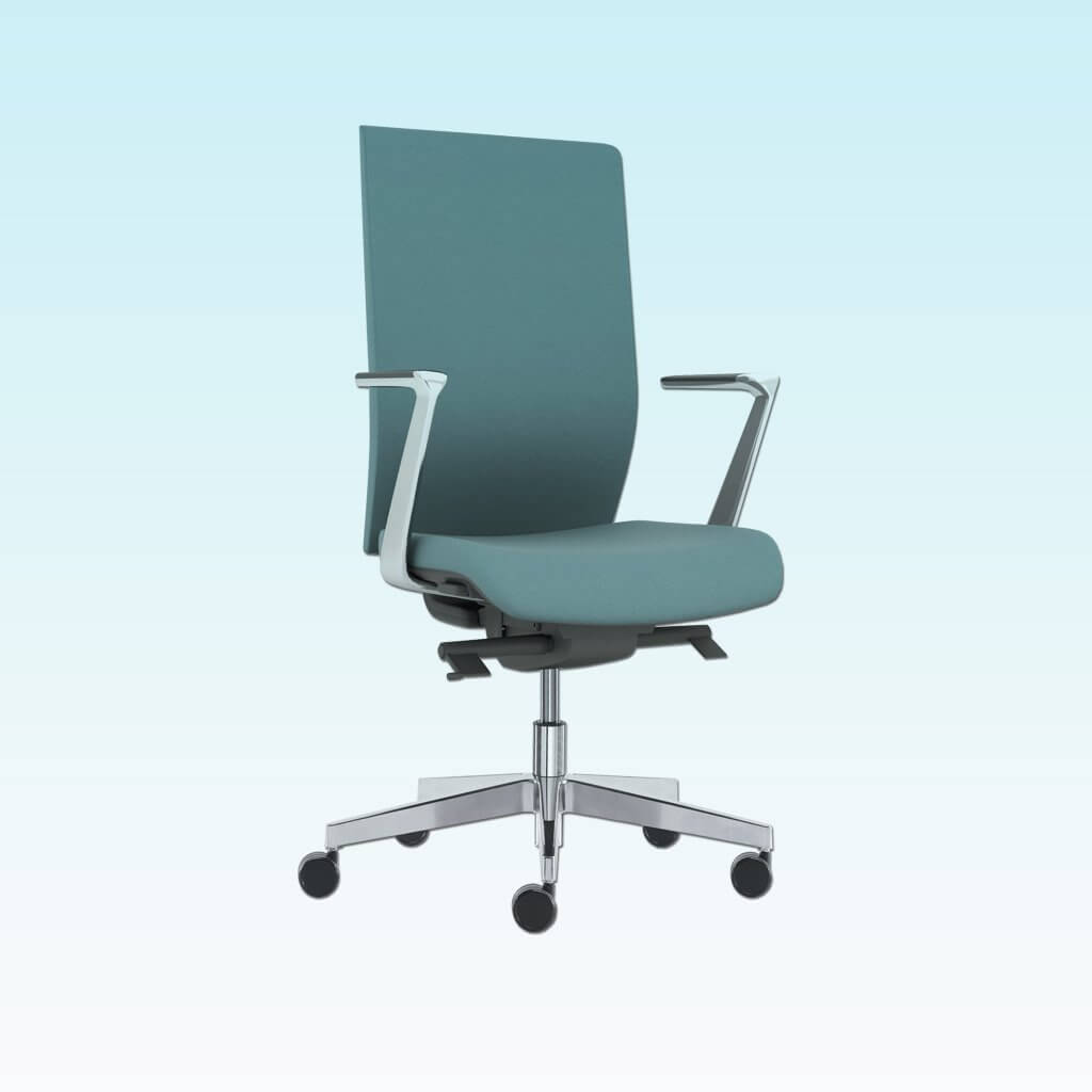 Gibbs Highback Green Swivel Desk Chair with Armrests and Fivestar Swivel Base