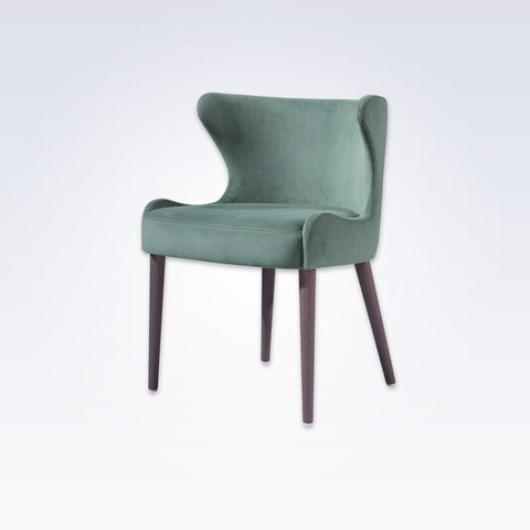 Herbi Fully Upholstered Green Tub Chair With Wing Backrest 
