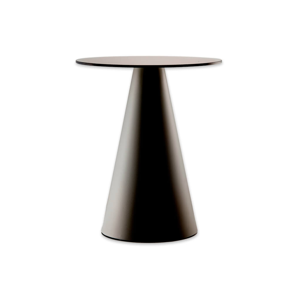 Ikon modern pedestal dining table with cone pedestal and round top - Designers Image