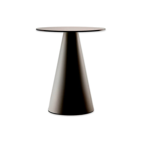 Ikon modern pedestal dining table with cone pedestal and round top