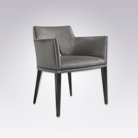 Jade Dark Grey Geometric Retro Dining Chair with Cut Out Back Detail