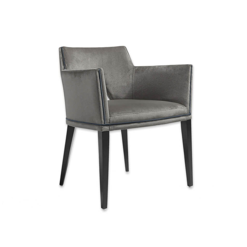 Jade Dark Grey Geometric Retro Dining Chair with Cut Out Back Detail - Designers Image