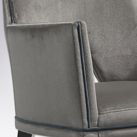 Jade Dark Grey Geometric Retro Dining Chair with Cut Out Back Detail