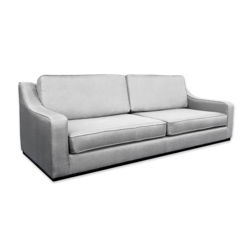 Jena contemporary silver grey sofa bed with sloping arm rests and deep padded cushions to the seat and backrest - Designers Image