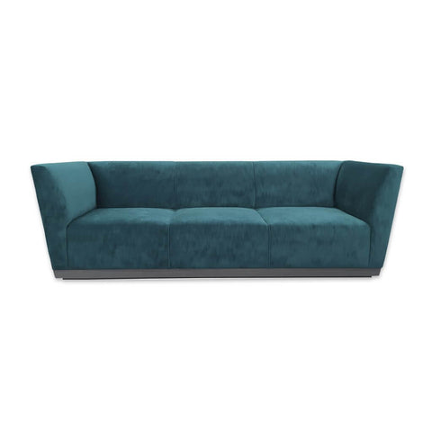 Jodi trendy Turquoise 3 seater sofa bed with splayed arm rests and deep seat cushions