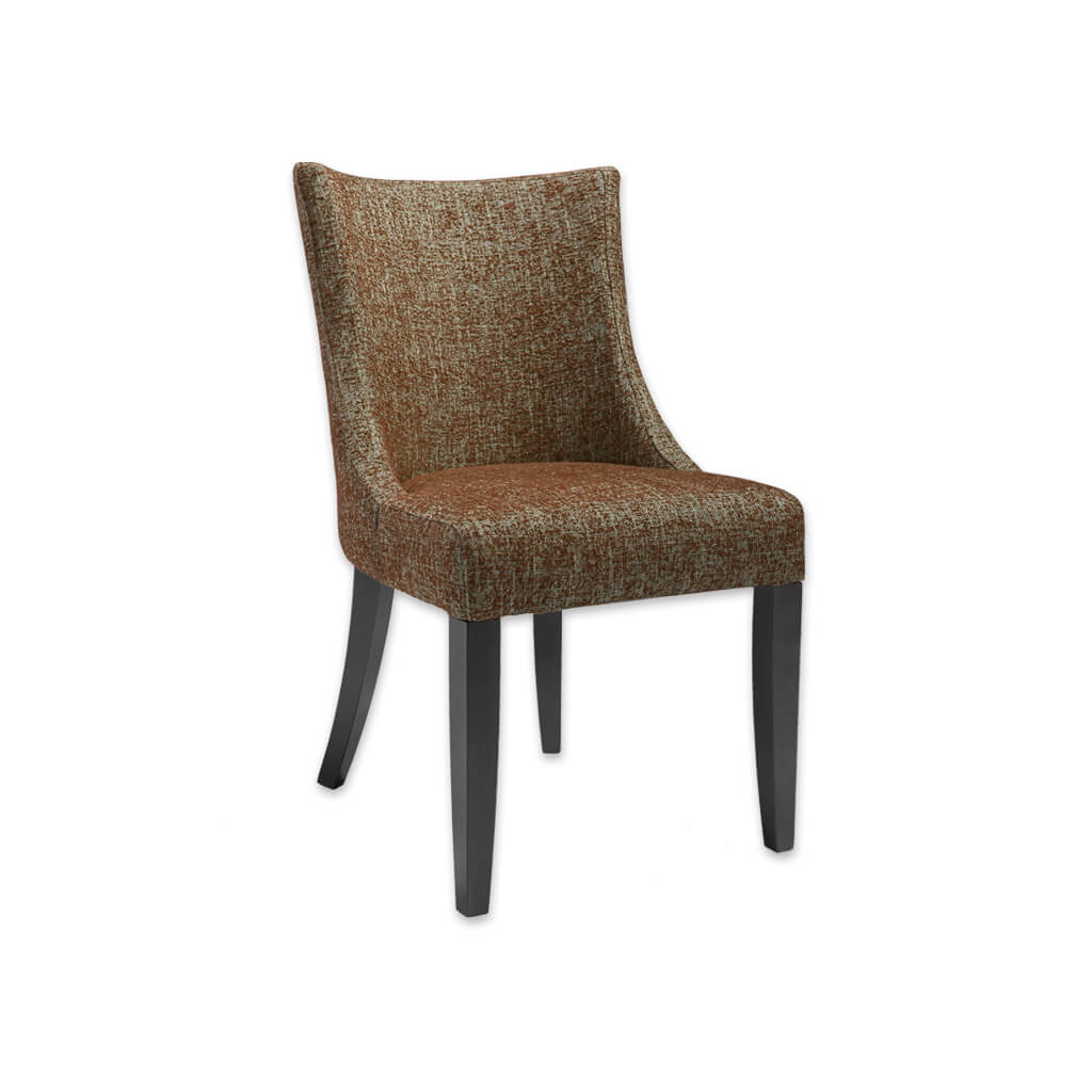 Julianna Fully Upholstered Patterned Dining Chair with Curved Back and Sweeping Lines 3063 RC1 - Designers Image