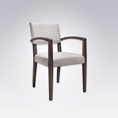 Keela White Armchair with Quilted Upholstered Seat and Back