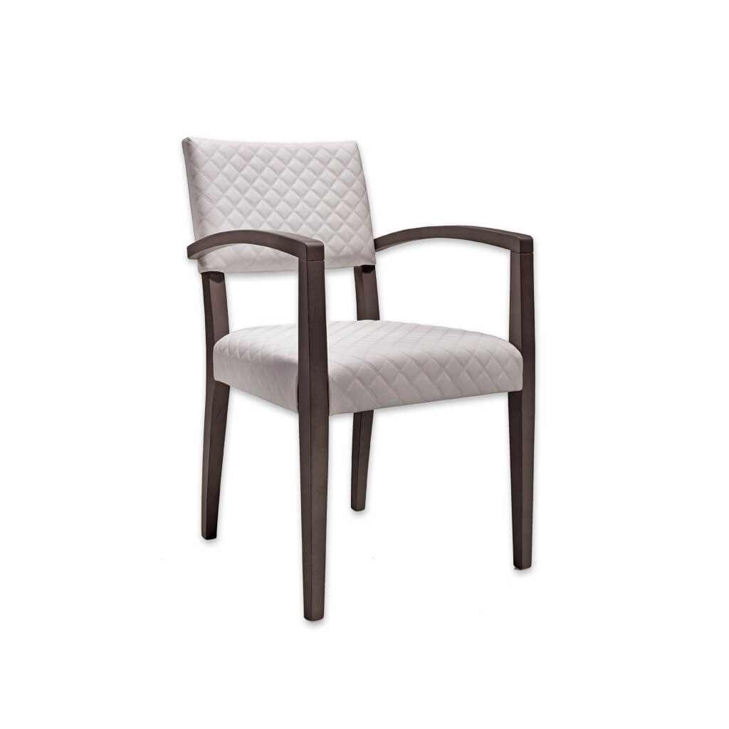 Keela White Armchair with Quilted Upholstered Seat and Back - Designers Image