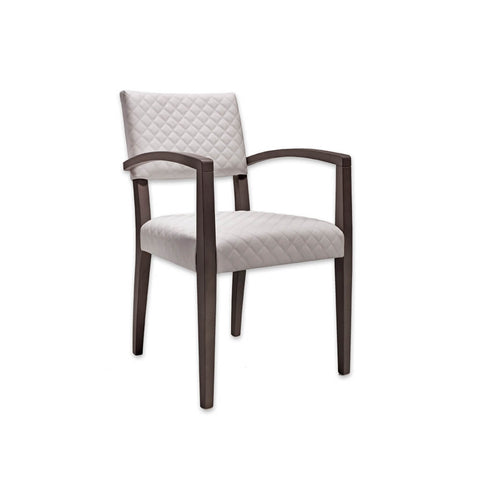 Keela White Armchair with Quilted Upholstered Seat and Back