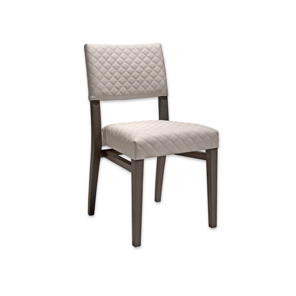 Keela Light Taupe Dining Chair with Quilted Faux Leather on Back Panel and Seat Pad with Leg Strengthening Rails 3079 RC1 - Designers Image