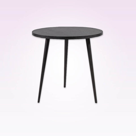 Kibi circle dining table with three conical legs and round top