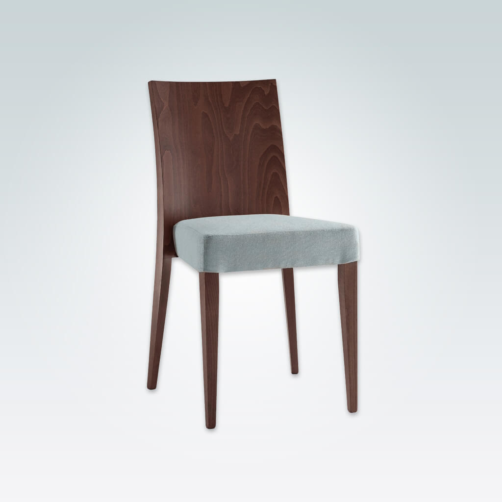 Kira Blue Wooden Dining Chair with Show Wood Back and Upholstered Seat 3043 RC1