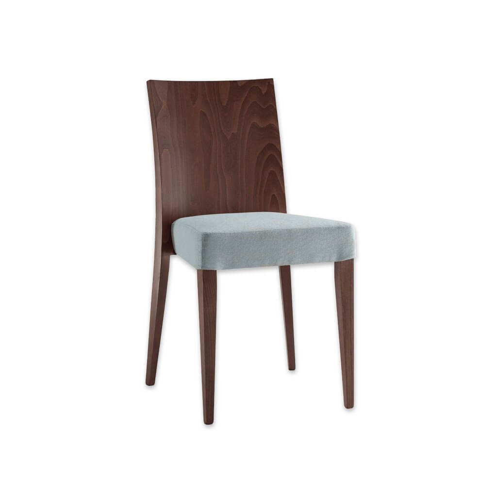 Kira Blue Wooden Dining Chair with Show Wood Back and Upholstered Seat 3043 RC1 - Designers Image