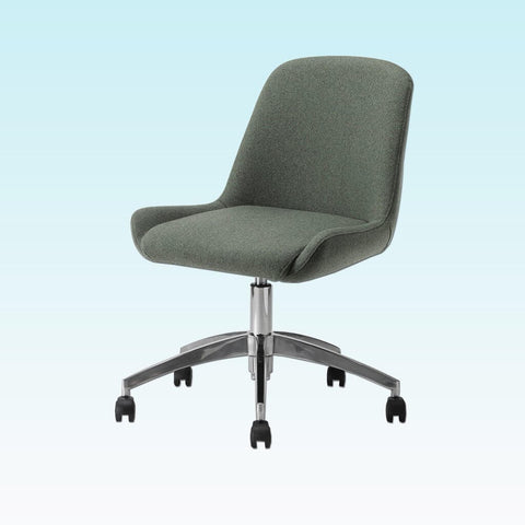 Kivi Green Desk Chair with a Soft Curve Backrest and Five Star Base with Gaslift and Castors