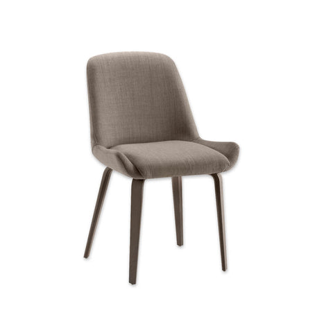  Kivi Scandinavian Brown Upholstered Dining Chair with Open Wing and Sloping Back Frame 3042 RC1