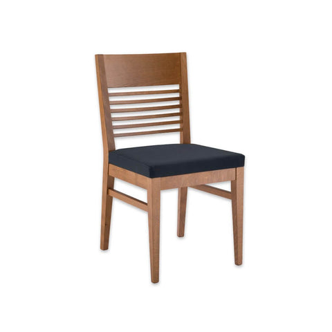 Leuven Wooden Dining Chair with Back Rail Detail Seat Pad and Parallel Strengthening Rails 3045 RC3