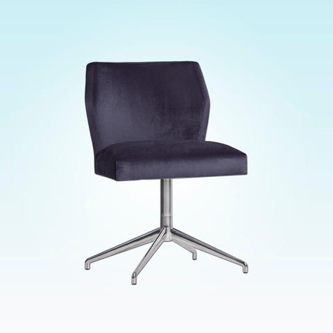 Levine Upholstered Dark Purple Desk Chair with Padded Seat and Star Metal Base 