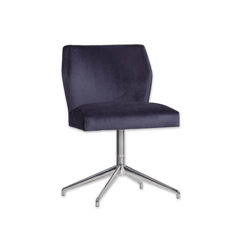 Levine Upholstered Dark Purple Desk Chair with Padded Seat and Star Metal Base 