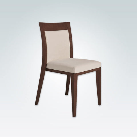 Logica Brown Wooden Dining Chair Upholstered Back and Seat pad with Wooden Surround and Curved Backrest 3047 RC1