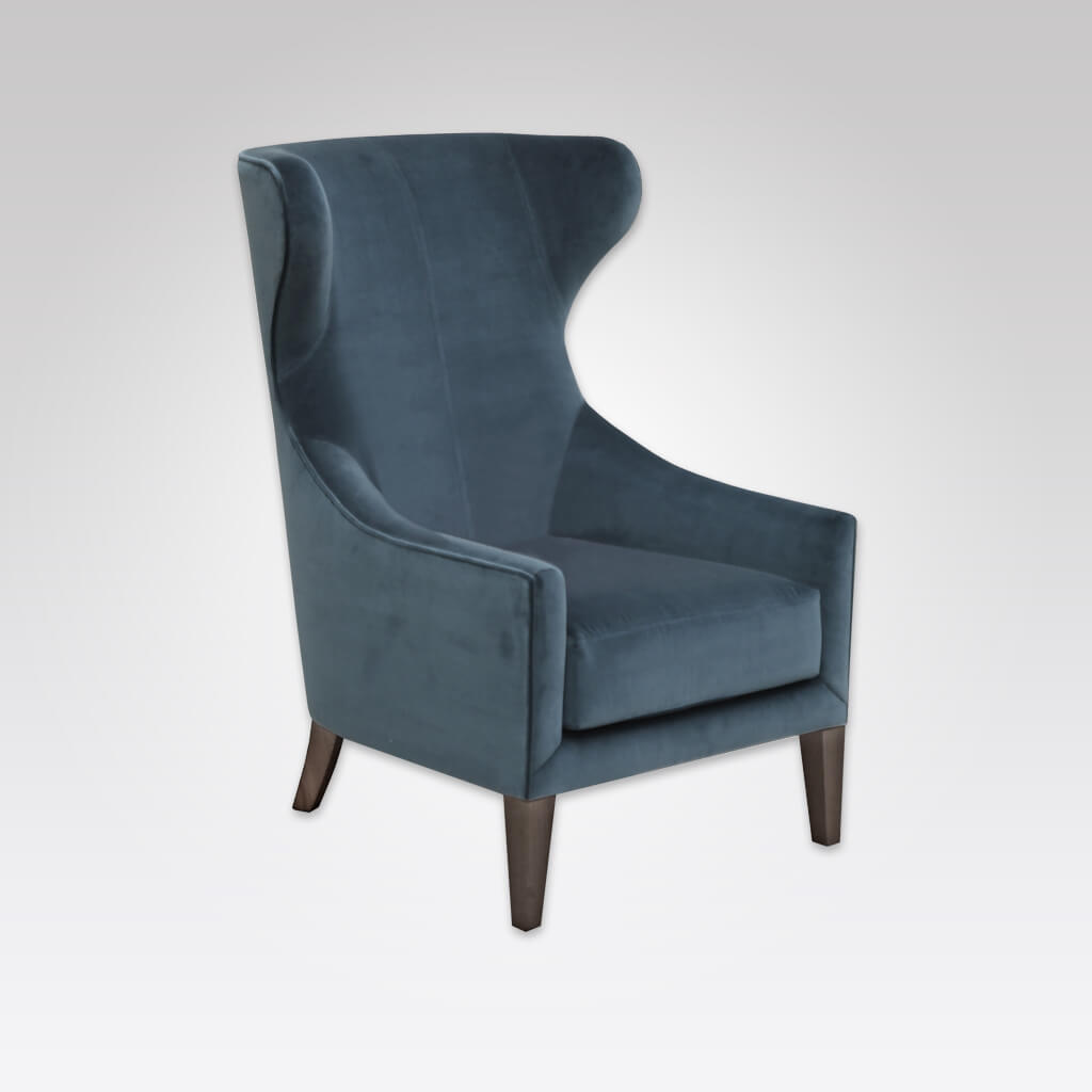 Lorien Wing Back Dark Blue Armchair with High Back and Optional Lumbar Cushion