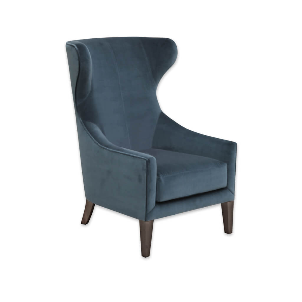 Lorien Wing Back Dark Blue Armchair with High Back and Optional Lumbar Cushion - Designers Image